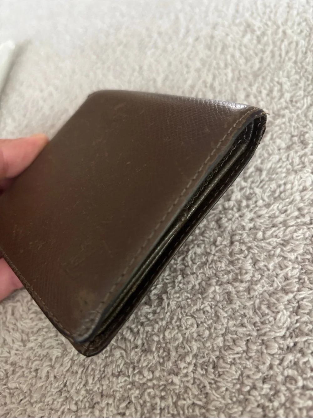 Vintage Louis Vuitton Taiga Leather Bifold Wallet Brown